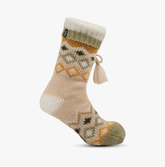 Totes Toasties FAIR ISLE Womens Socks Ochre