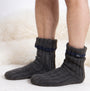 Totes Toasties RECYCLED CHUNKY SLIPPER SOCK Mens Grey