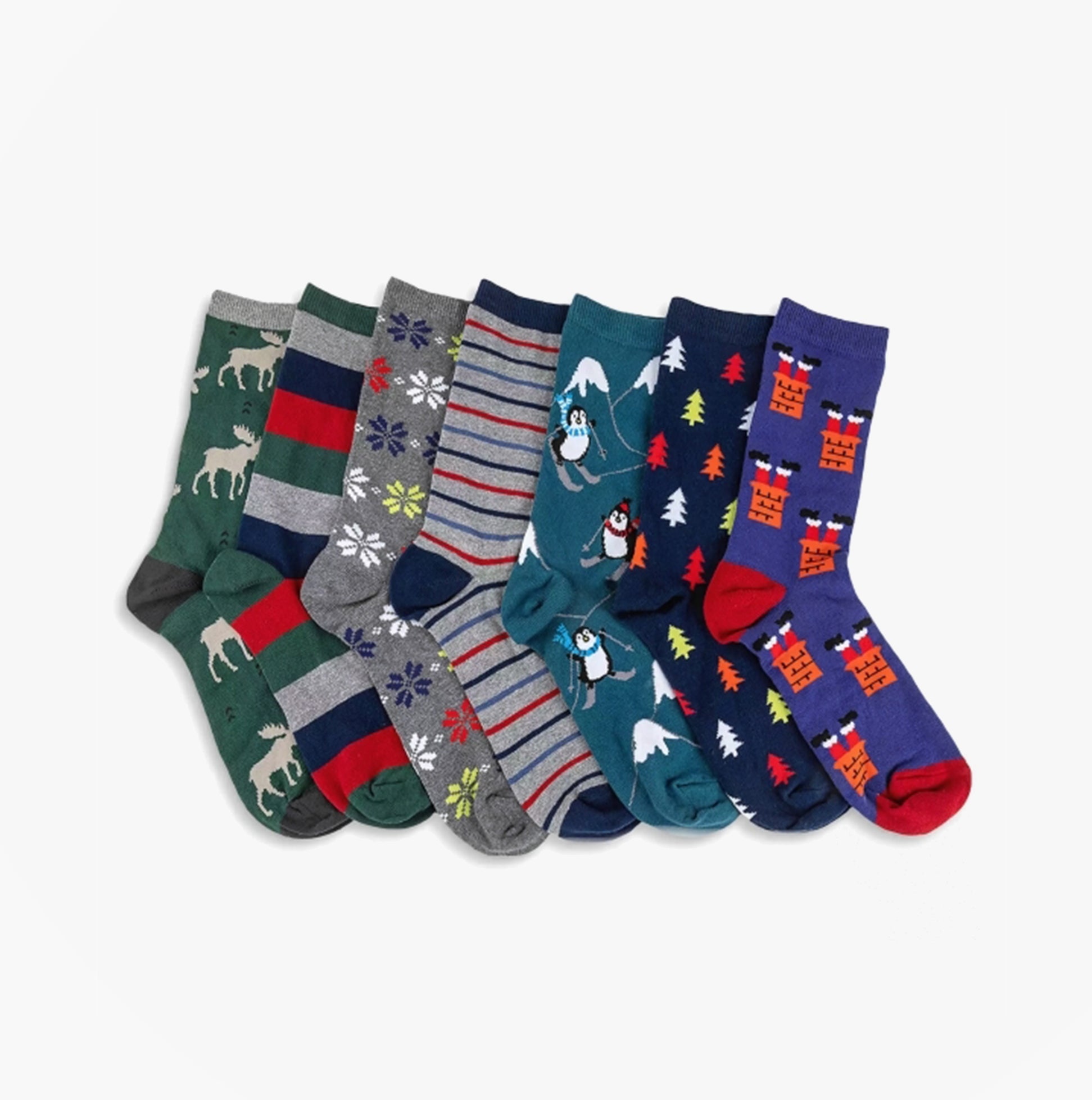 Totes Toasties 7 DAYS OF THE WEEK Mens Cotton Blend Socks Set Multi
