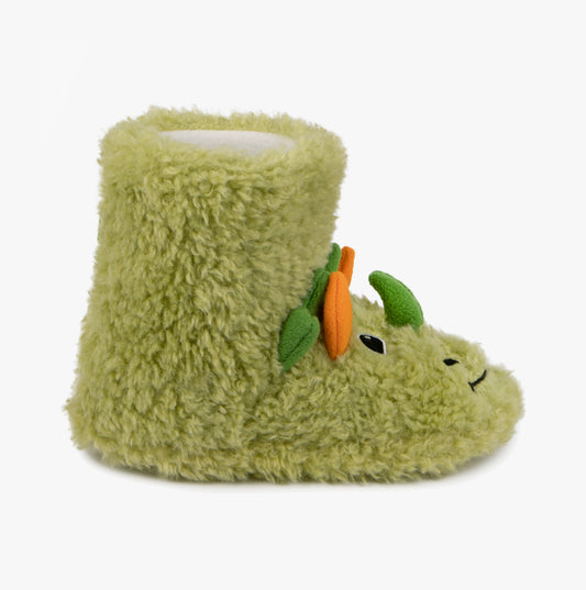 Totes Toasties DINO Unisex Kids Boot Slippers Green
