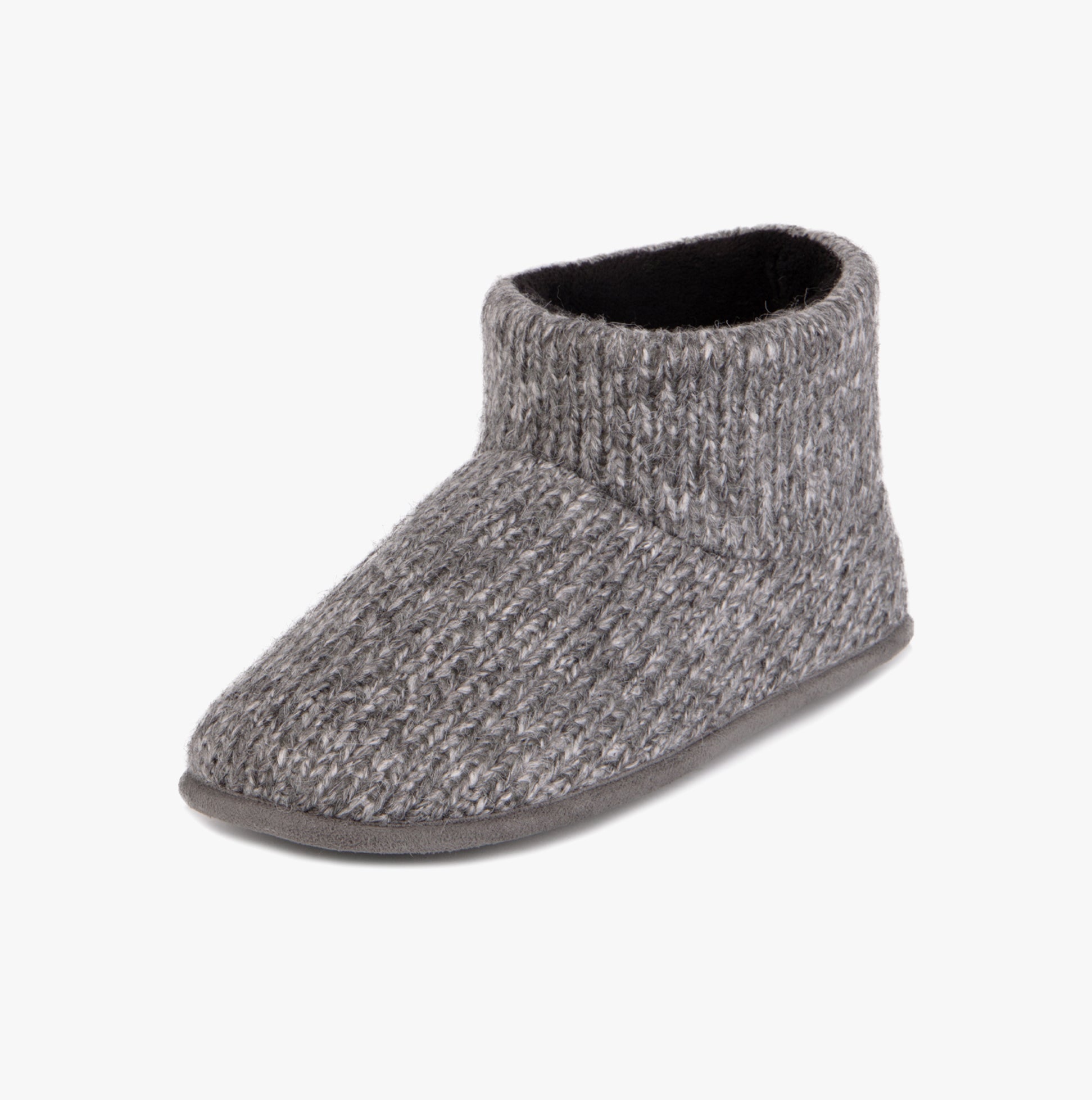 Totes Toasties KNITTED SHORT BOOT SLIPPER Mens Grey