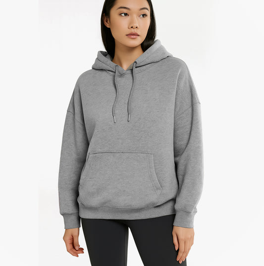 UGG SIMONE Womens Cotton Blend Boyfriend Hoodie Grey Heather