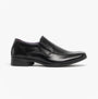 US Brass RAVEN Boys Faux Leather Slip On School Shoes Black