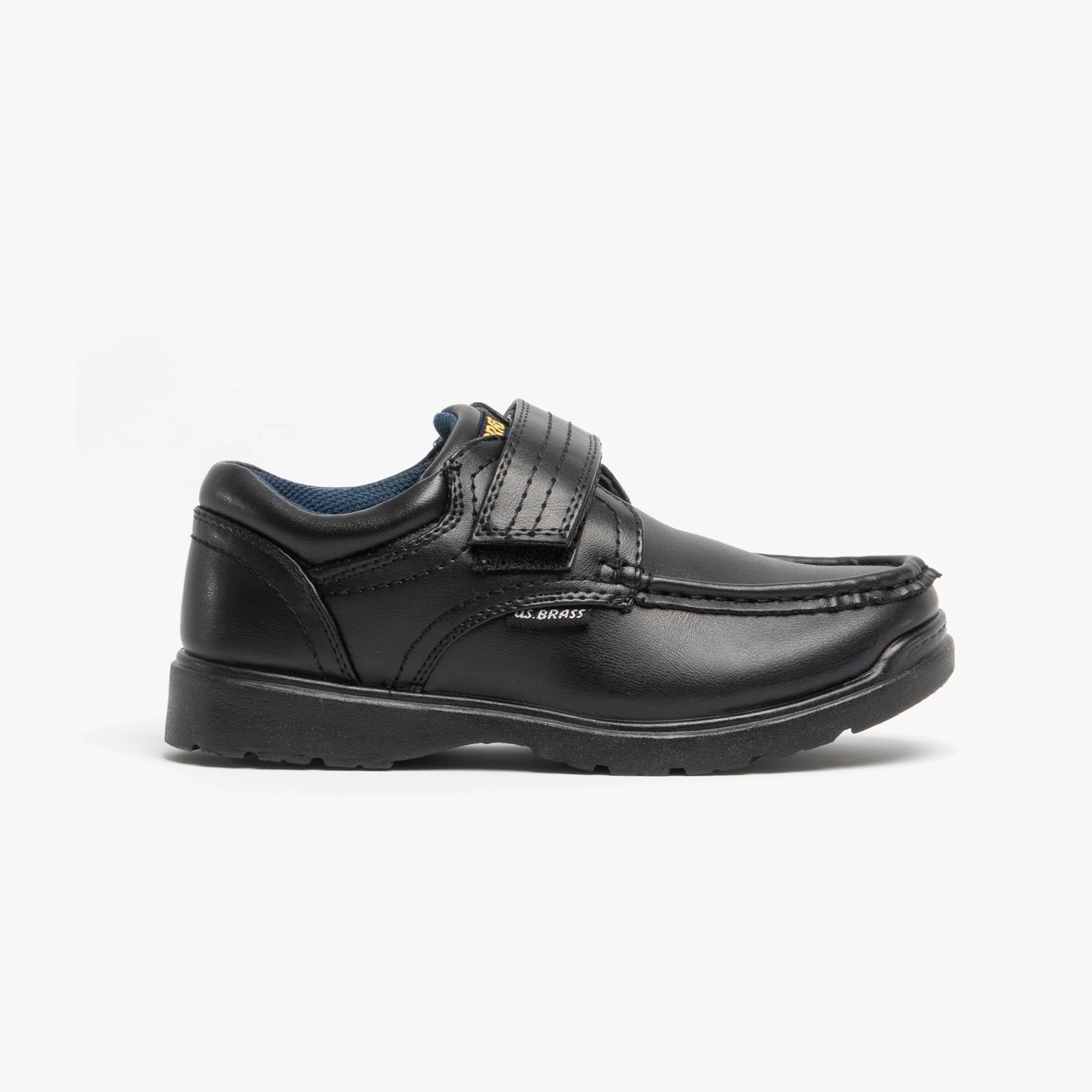 US Brass MARVIN Boys Velcro Bar Casual School Shoes Black