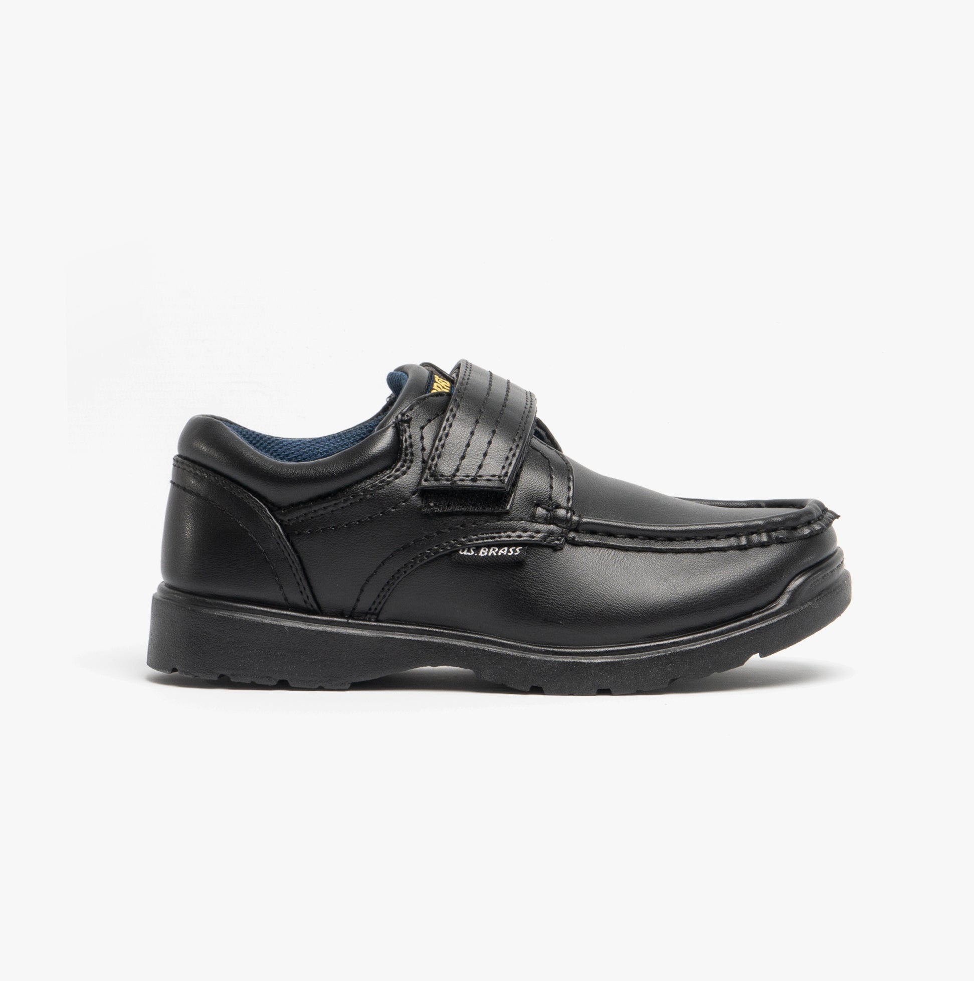 US Brass MARVIN Boys Velcro Bar Casual School Shoes Black