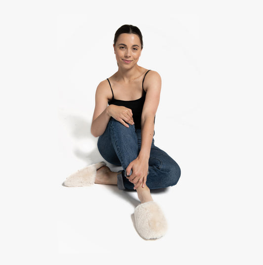 Vero Moda EMILY Womens Faux Fur Mule Slippers Pristine