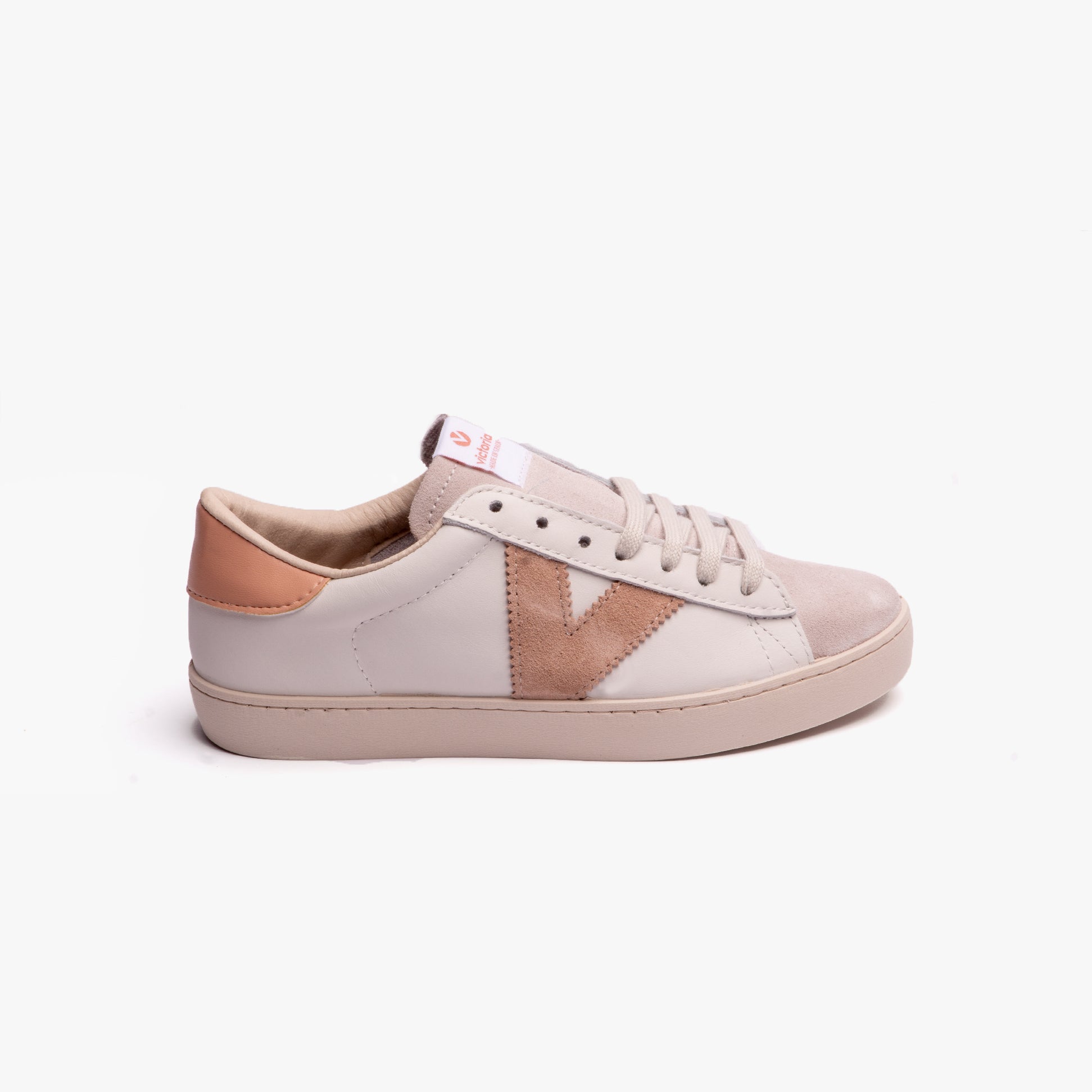 Victoria BERLIN LEATHER & SPLIT Womens Trainers White/Beige