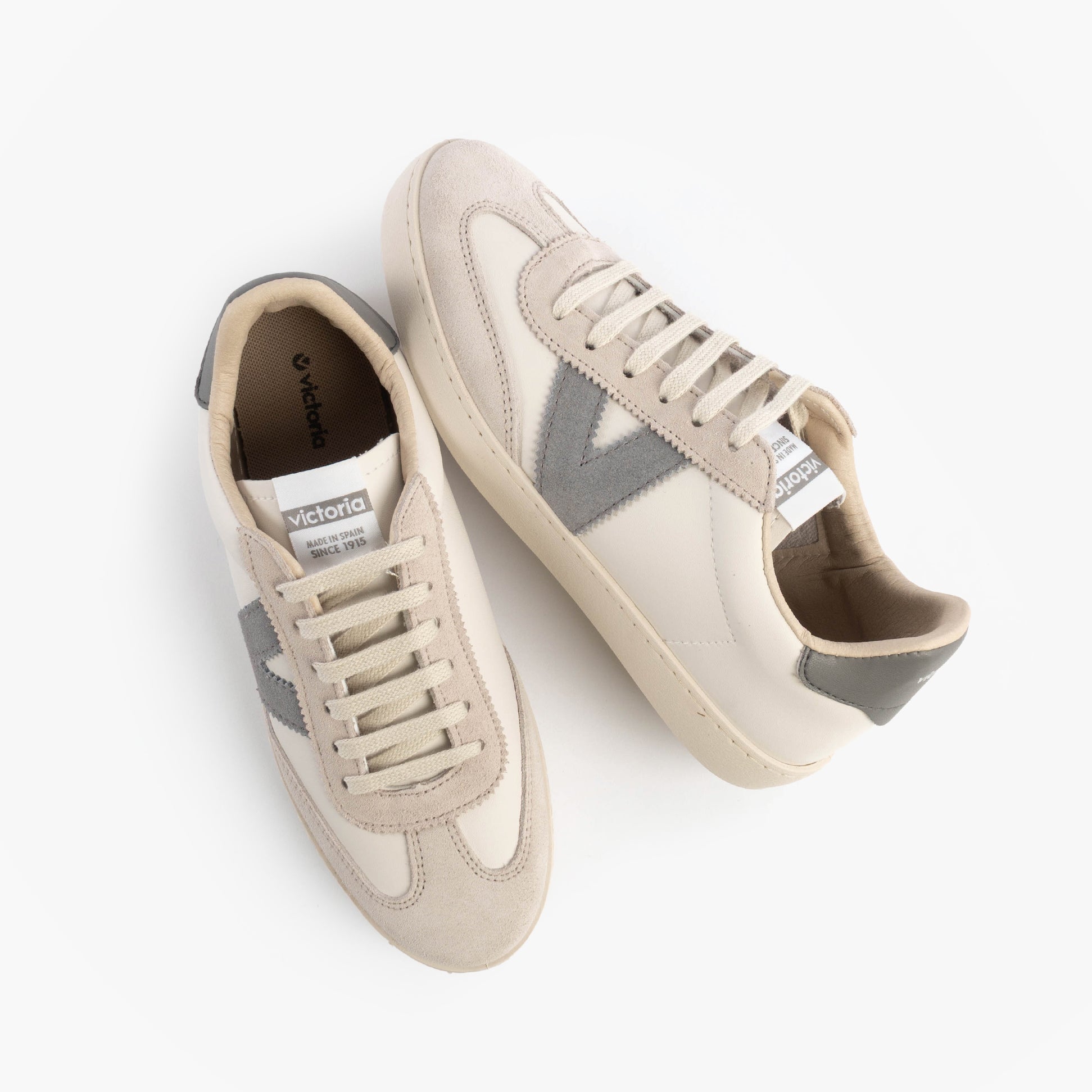 Victoria BERLIN FAUX LEATHER & SPLIT Womens Trainers Gris