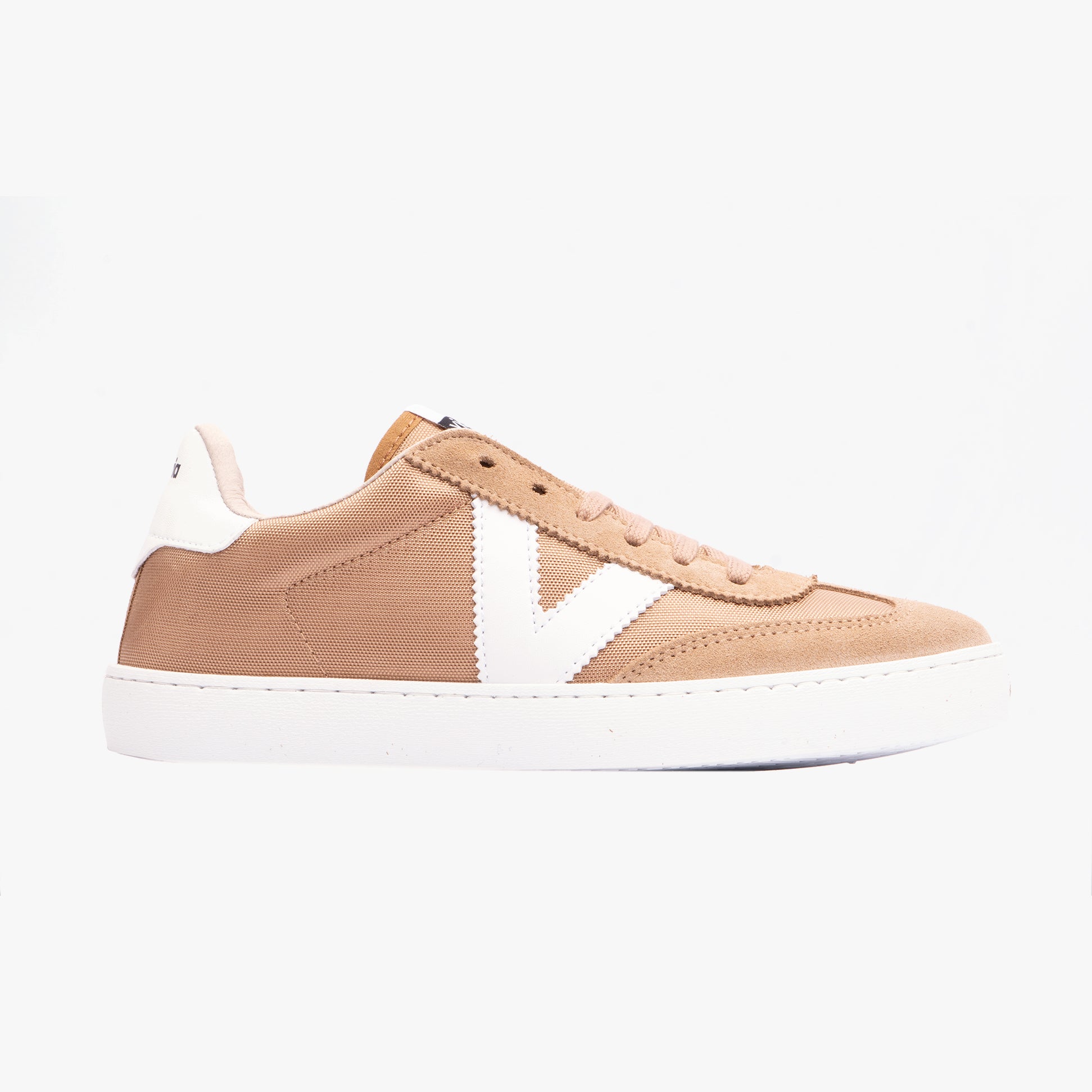 Victoria BERLIN SPLIT LEATHER & NYLON Womens Trainers Taupe