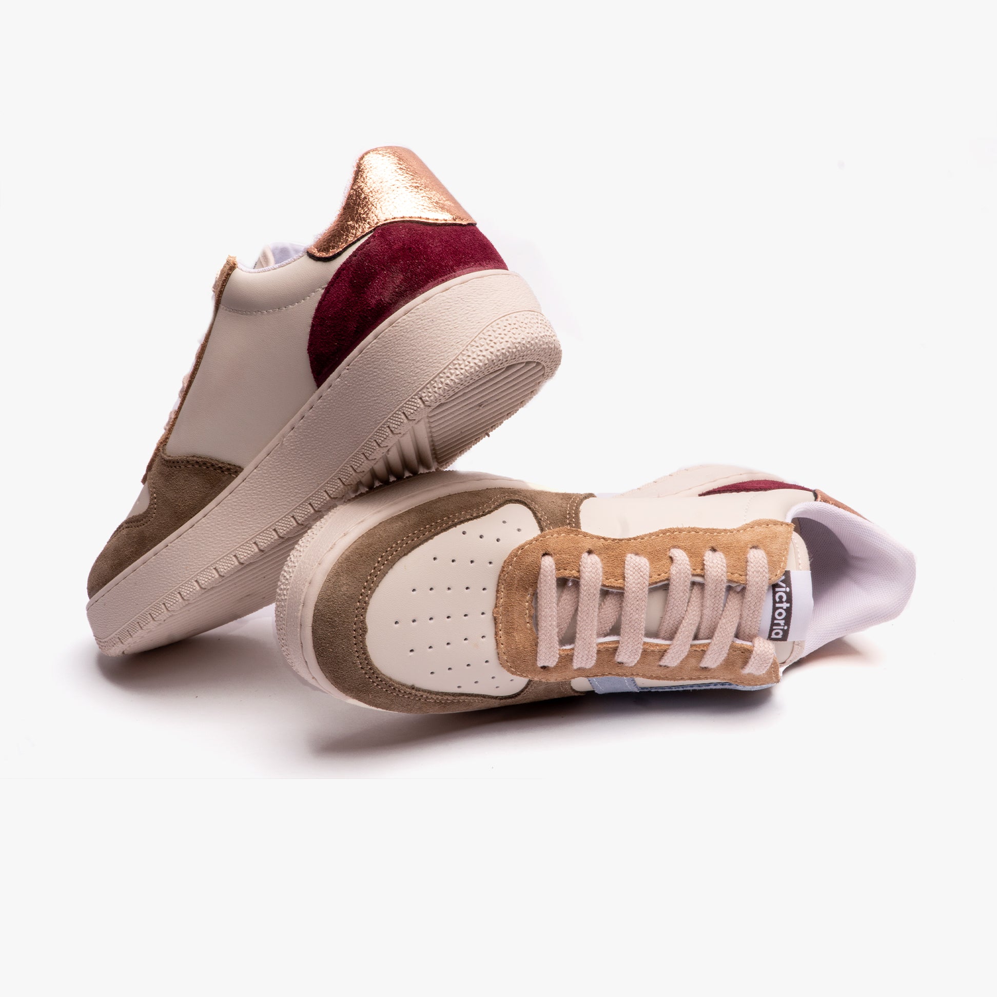 Victoria MADRID MULTICOLOURED SPLIT LEATHER Womens Trainers Khaki