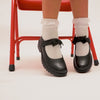 GEOX J CASEY GIRL Kids Leather Ballerina Black