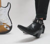 Club Cubano PAVEL Mens Leather Winklepicker Cuban Heel Boots Black