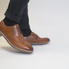Hush Puppies BRYSON Mens Leather Oxford Shoes Brown
