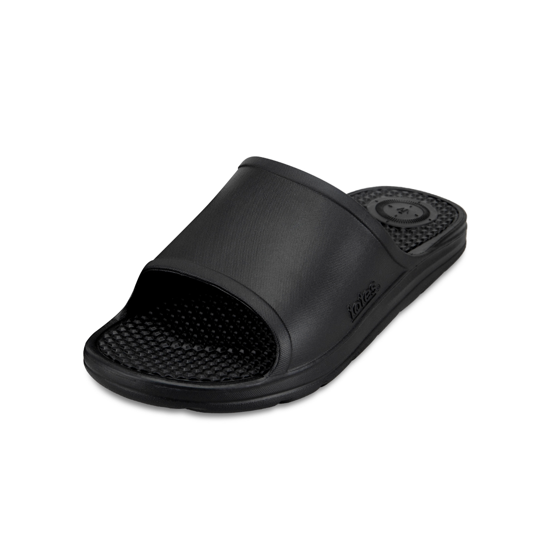 Totes Sol Bounce 0371P Mens Sliders Black