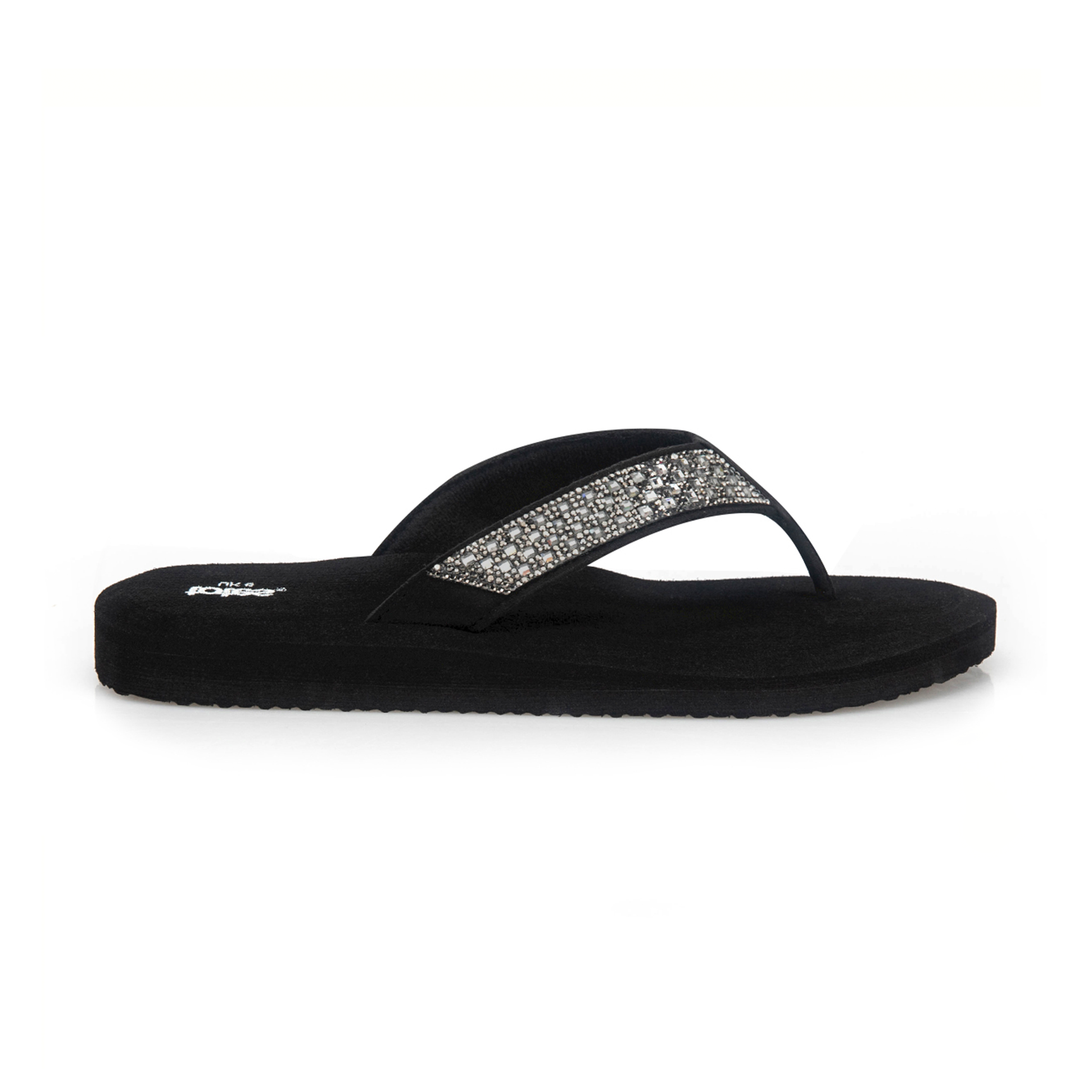 Totes Sol Bounce 0464 Womens Toe-Post Sandals Black