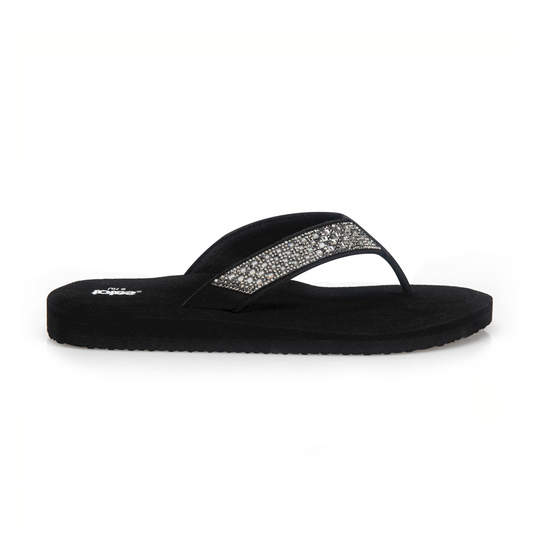 Totes Sol Bounce 0464 Womens Toe-Post Sandals Black