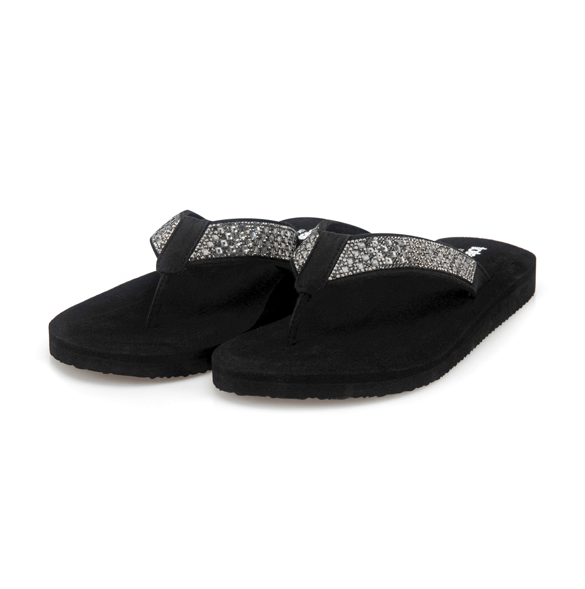 Totes Sol Bounce 0464 Womens Toe-Post Sandals Black