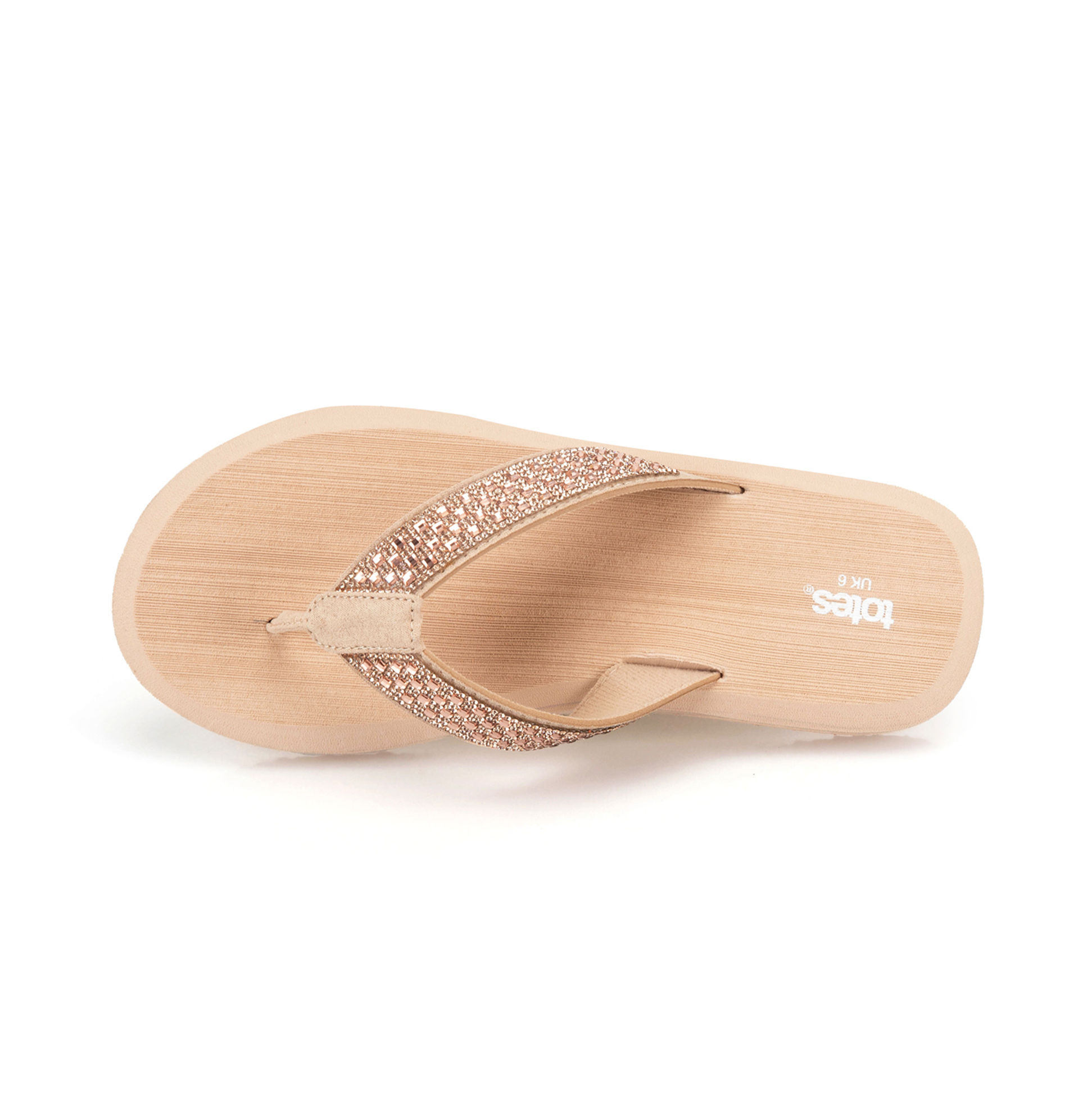 Totes Sol Bounce 0464 Womens Toe-Post Sandals Nude