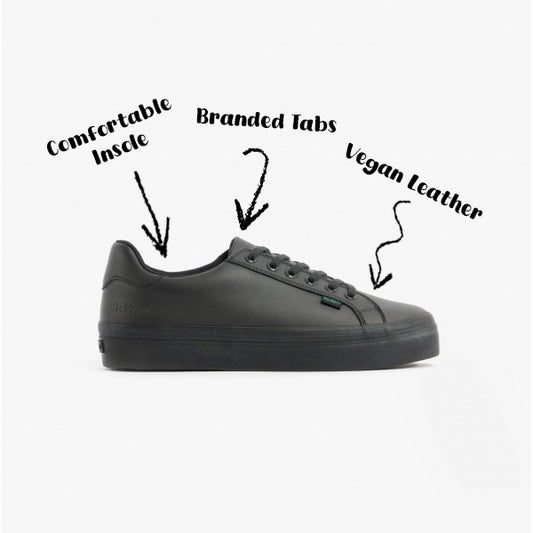 Kickers TOVNI Vegan Unisex School Trainer Shoes Black