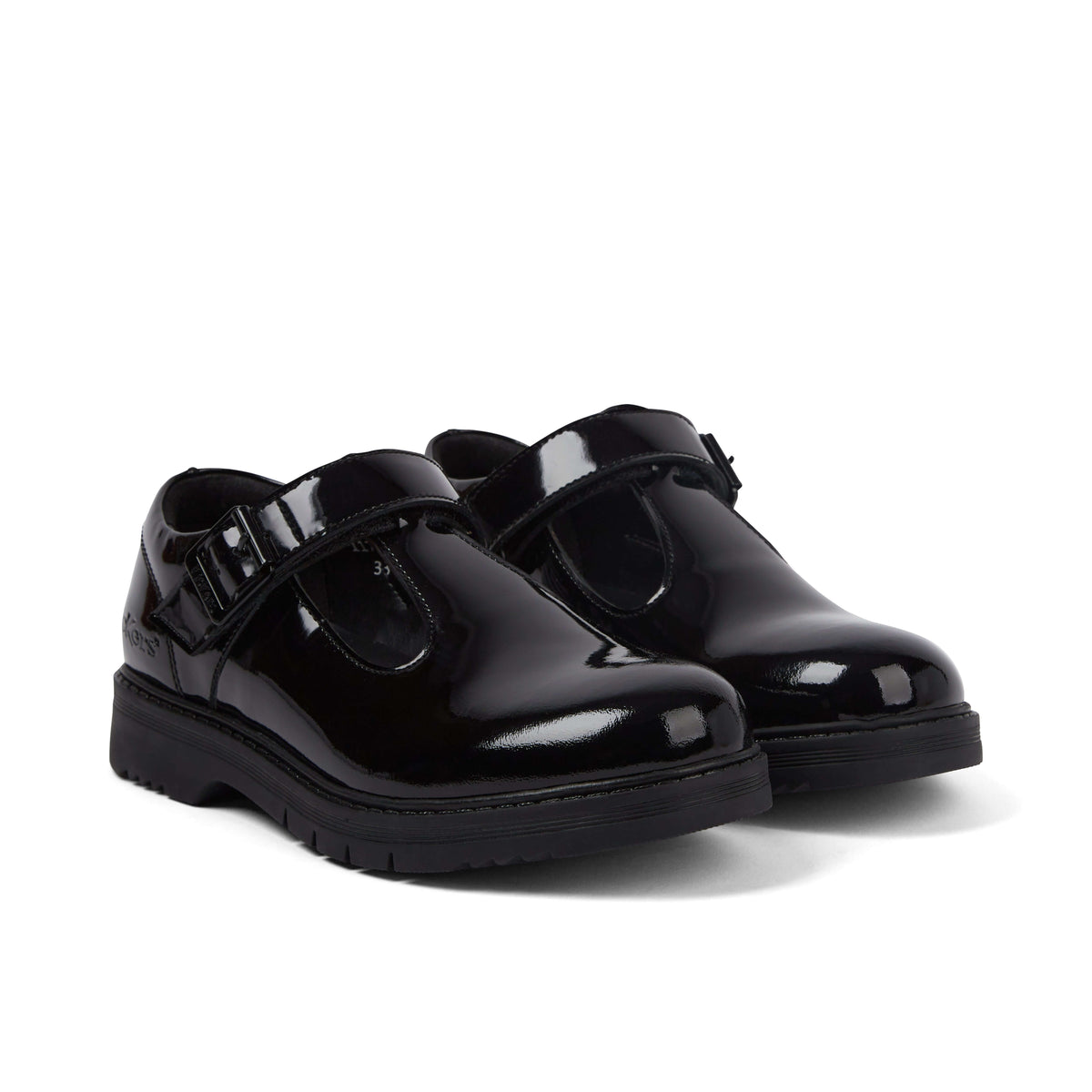 Kickers FINLEY T-BAR Girls School Shoes Black