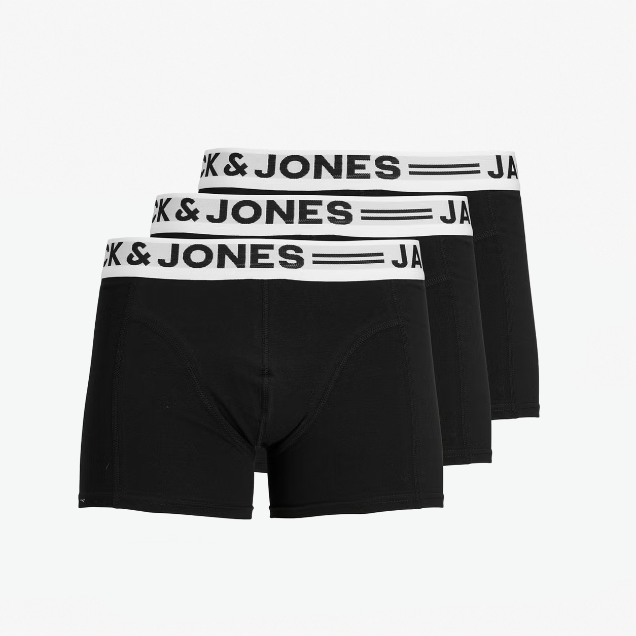 Jack & Jones SENSE 3 Pack Trunks Mens Black