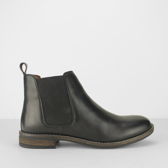 Cipriata ALEXANDRA Womens Leather Slip On Chelsea Boots Black