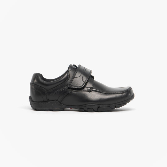 Hush Puppies FREDDY 2 Boys Leather School Shoes Black