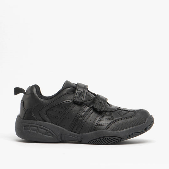 DEK FUSION Boys Kids Twin Touch Fasten School Trainers Black