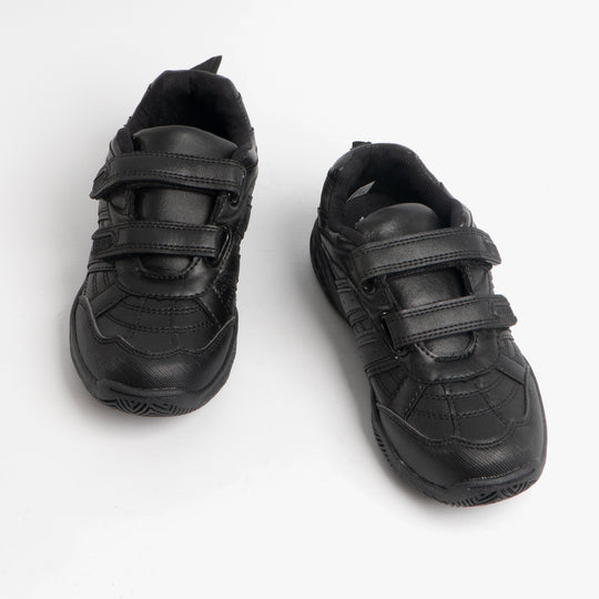 DEK FUSION Boys Kids Twin Touch Fasten School Trainers Black