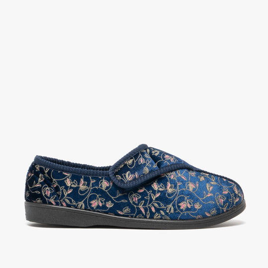 Zedzzz JANICE Womens Full Slippers Navy