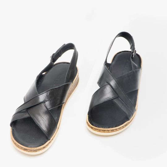 Hush Puppies ELENA Womens Leather Sandals Black