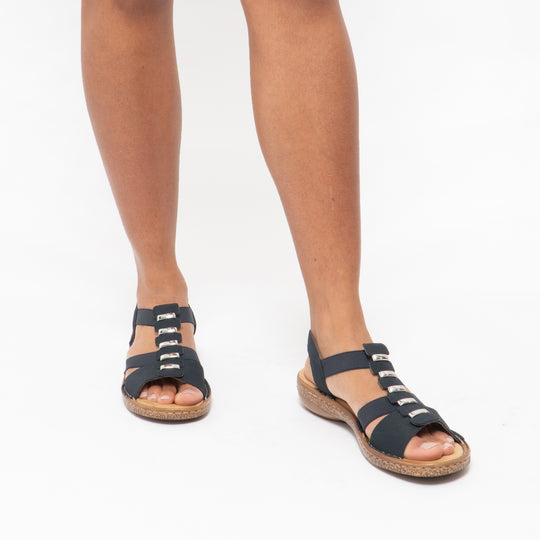 Rieker 62850 Womens Strappy Sandals Pacific