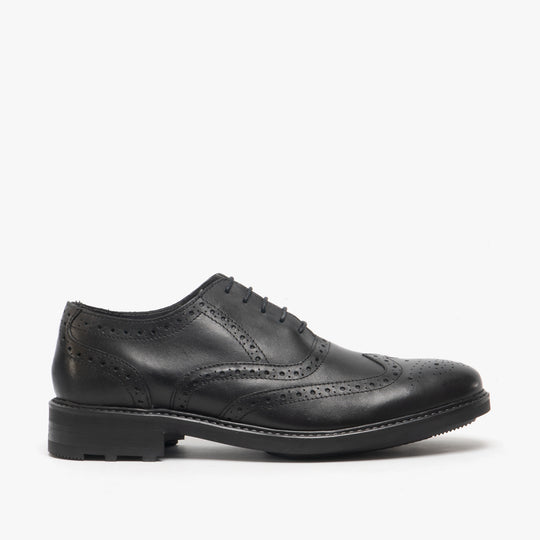 Roamers SILAS Mens Brogue Oxford Shoes Black