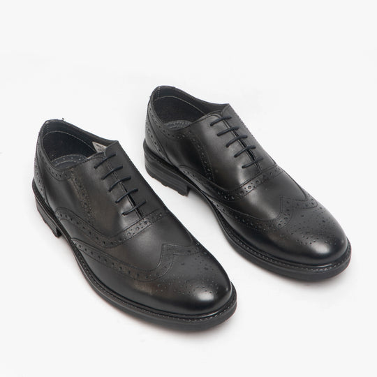 Roamers SILAS Mens Brogue Oxford Shoes Black