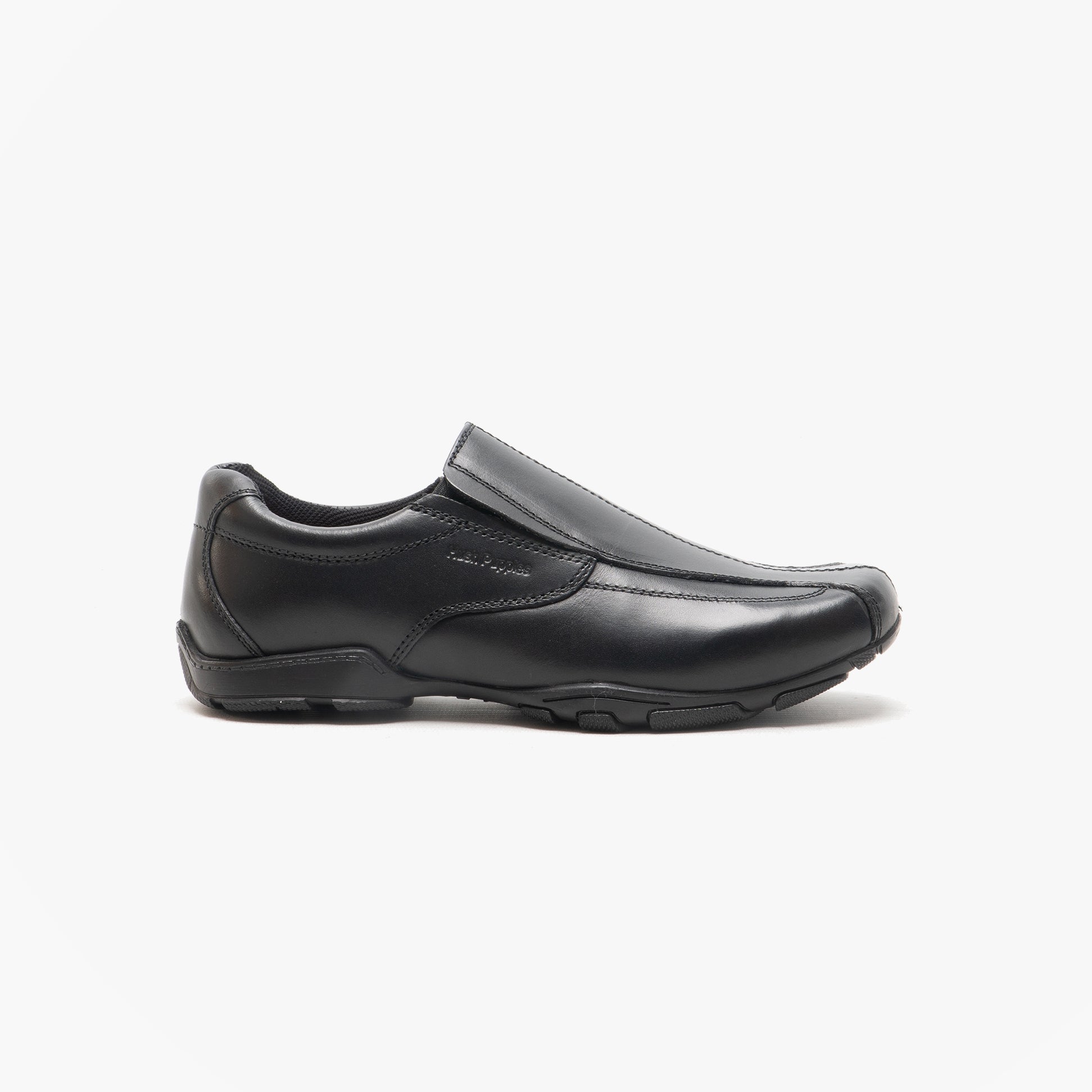 Hush Puppies ELIJAH Boys Leather School Shoes Black