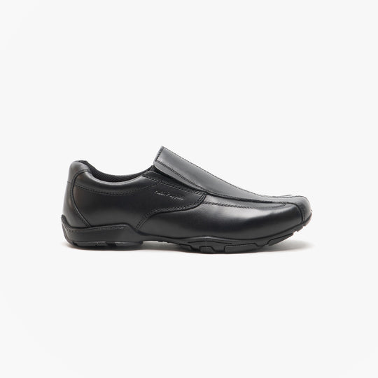 Hush Puppies ELIJAH Boys Leather School Shoes Black
