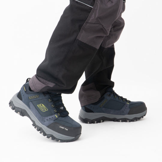Skechers Work 77183EC Greetah Mens Waterproof Comp. Toe Safety Trainers Navy/Black