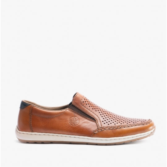 Rieker 08868 Mens Slip-On Shoes Tan
