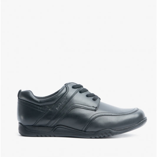 Hush Puppies HARVEY SENIOR Boys Leather School Shoes Black