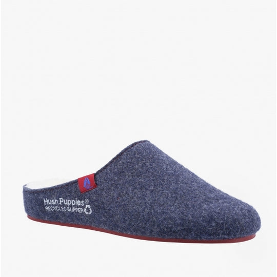 Hush Puppies GOOD Mens Recycled Felt Mule Slippers Navy