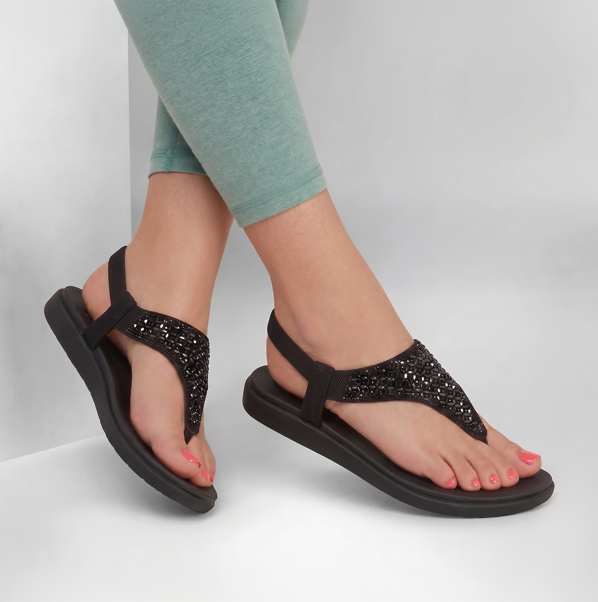 Skechers MEDITATION LUXE-MODERN EVENT Womens Slingback Sandals Black