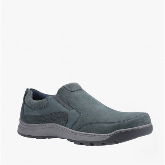 Hush Puppies JASPER Mens Leather Slip On Shoes Navy