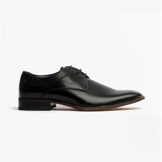 Goor HANSEN Mens Brogue Derby Shoes Black