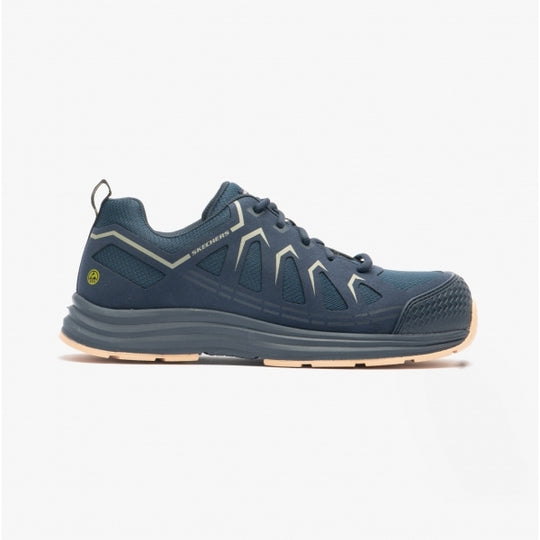 Skechers Work 200127EC Malad II Mens Composite Toe ESD Safety Trainers Navy/Tan