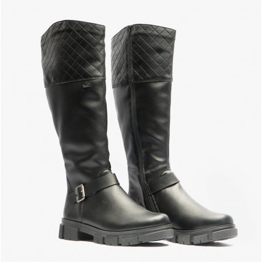 Rieker Y7154 Womens Knee High Boots Black