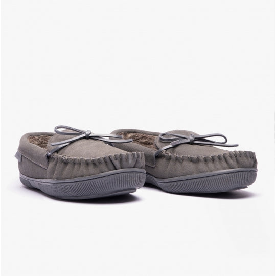 Hush Puppies ACE Mens Suede Slippers Grey