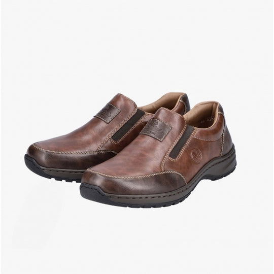 Rieker 03354 Mens Slip-On Shoes Brown
