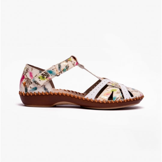 Rieker M1650 Womens Comfort Sandals White Floral