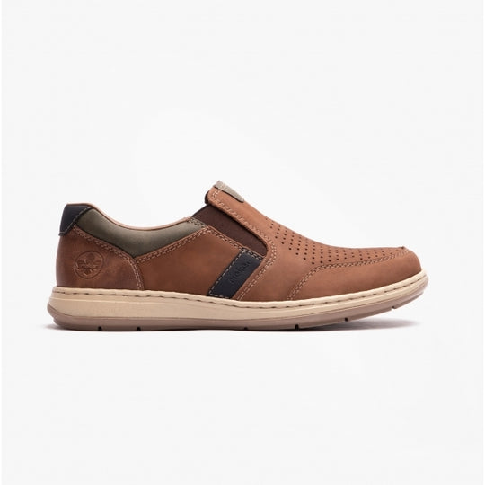 Rieker 17371 Mens Slip-On Shoes Brown