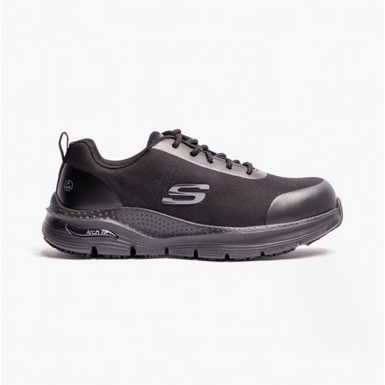 Skechers Work 200086EC Arch Fit SR - Ringstap Mens Steel Toe ESD Safety Trainers Black